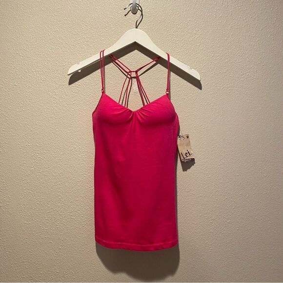 Lei Tank hot pink size medium Strappy padded built in shelf bra size medium - Picture 9 of 9